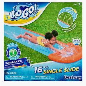 H2OGO! Tsunami Splash Ramp 16 Ft. Single Water Slide Outdoors Water Game
